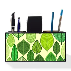 Mobile Holder With Pen Stand Desk Organizer for Office - Leaves