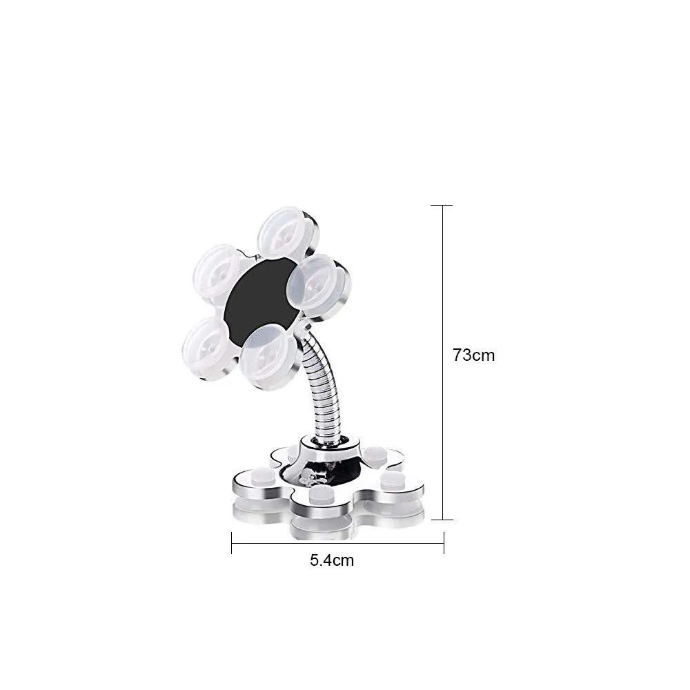 Mobile Phone Holder 360 Degree Rotatable Metal Flower Magic Suction Cup VIP mobile stand Car Bracket for Home, car, Office