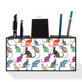 Mobile Stand With Pen Holder Desk Organizer for Office Use - Cats