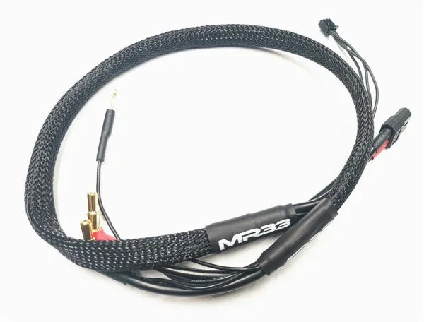 MR33 2S XT60 All-Black Charging Lead - 600mm - (4 / 5mm Dual Plug - XH)