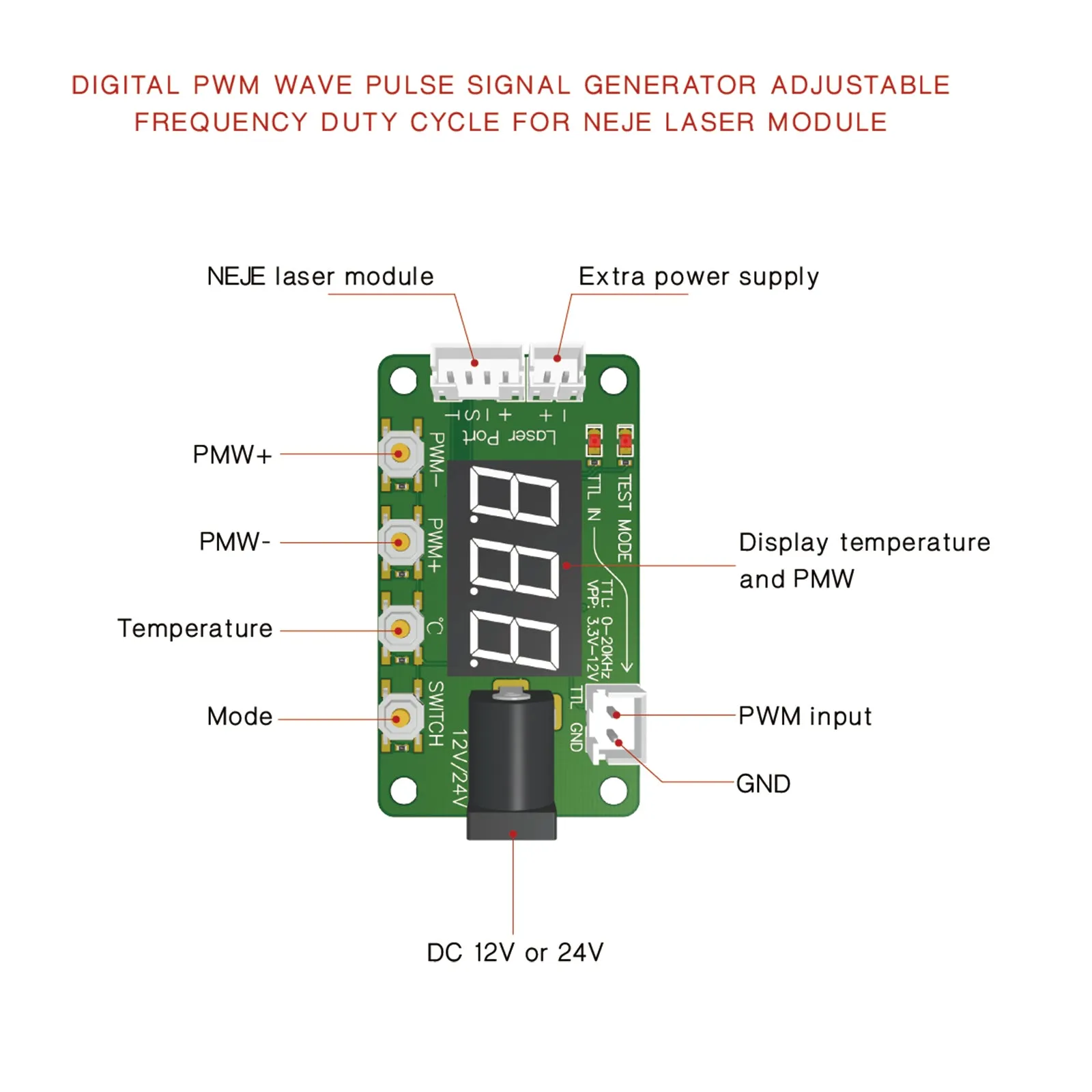 NEJE N40630 450nm 6W Laser Module for Carving and Cutting