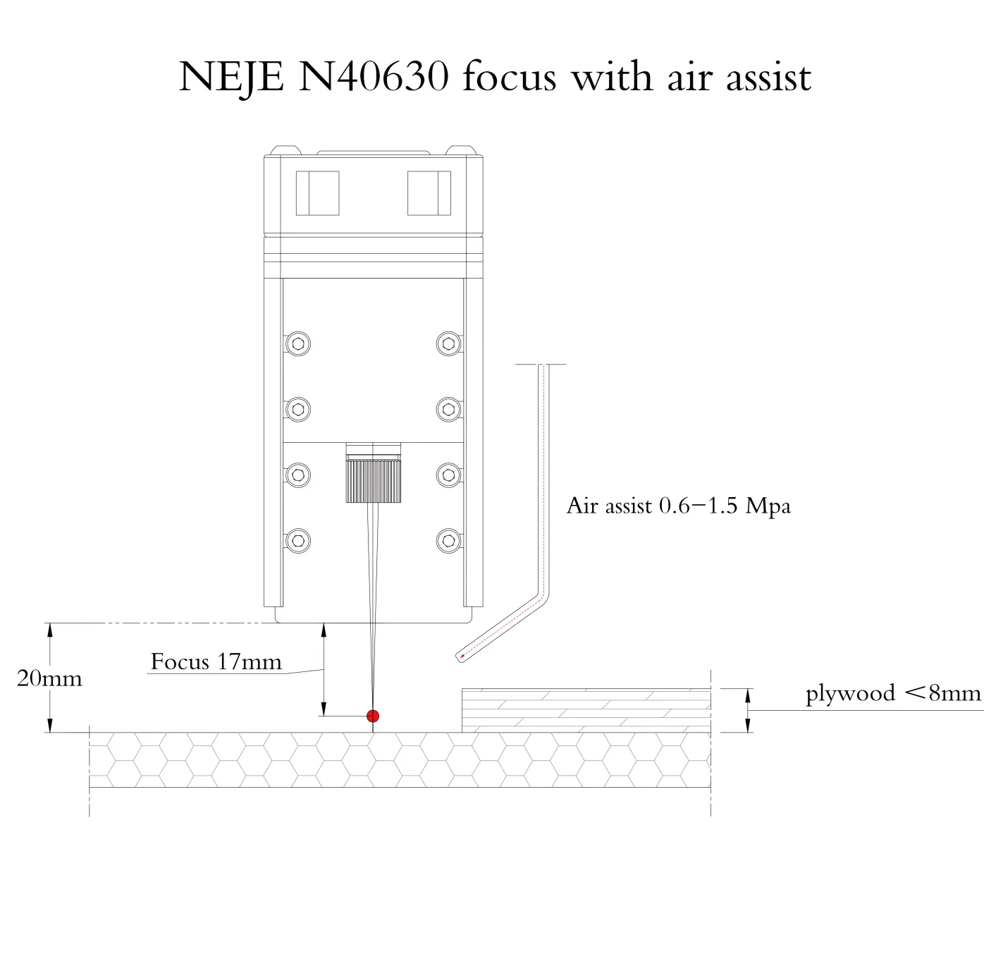 NEJE N40630 450nm 6W Laser Module for Carving and Cutting