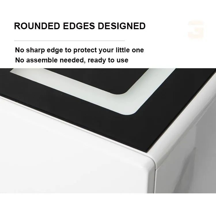 NEW!!!Smart Bedside Tables Side 3 Drawers Dual Wireless Charging USB Nightstand LED Light AU