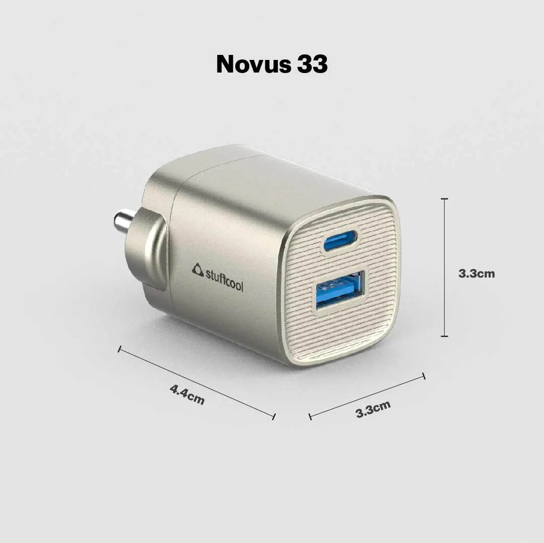 Novus 33W GaN Charger with Titanium Finish