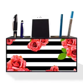 Pen Mobile Stand Holder Desk Organizer - Floral