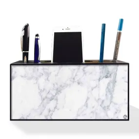 Pen Mobile Stand Holder Desk Organizer - Marble White