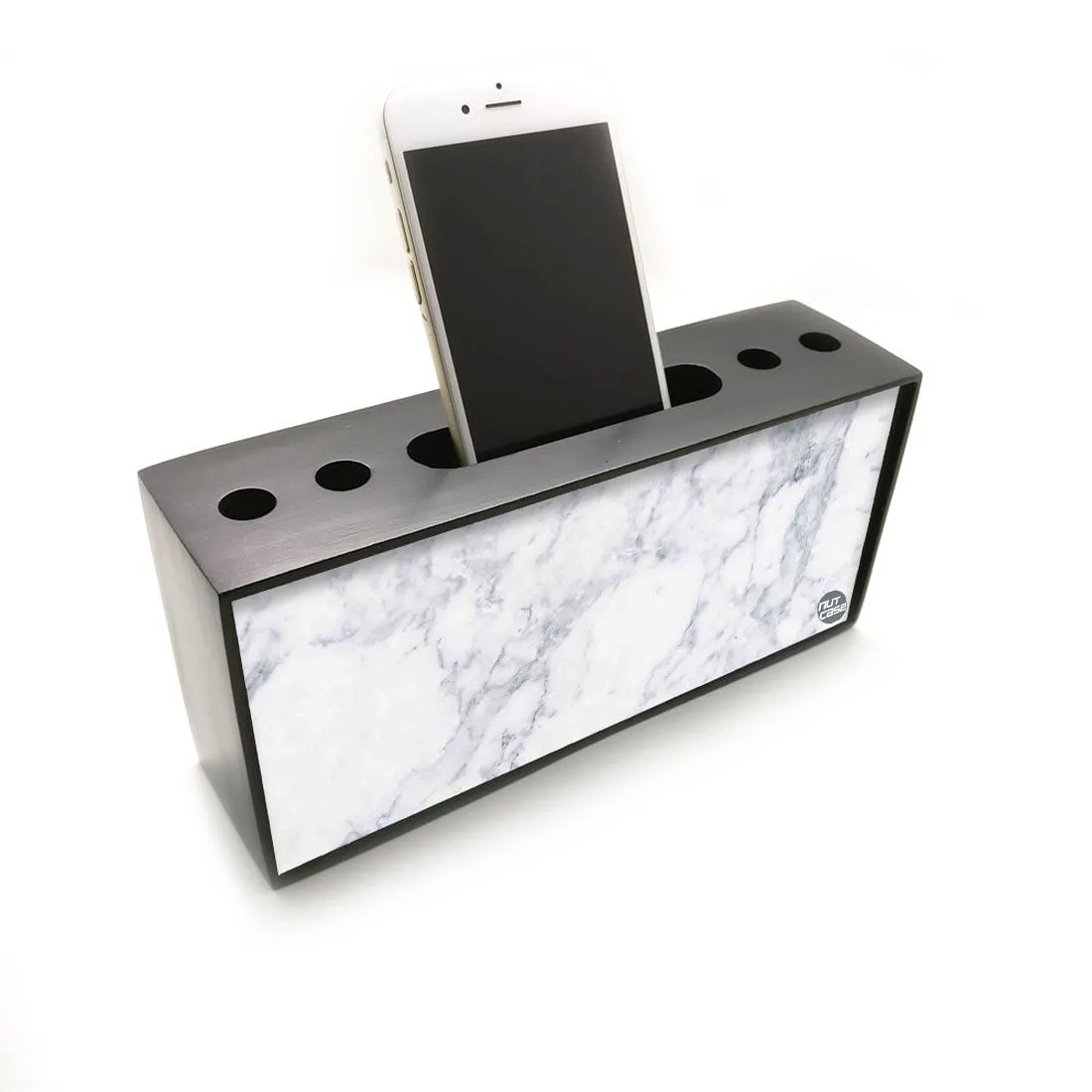 Pen Mobile Stand Holder Desk Organizer - Marble White