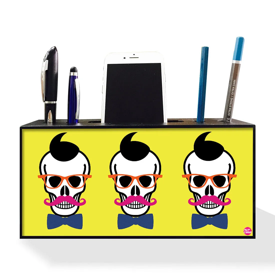 Pen Mobile Stand Holder Desk Organizer - Skull