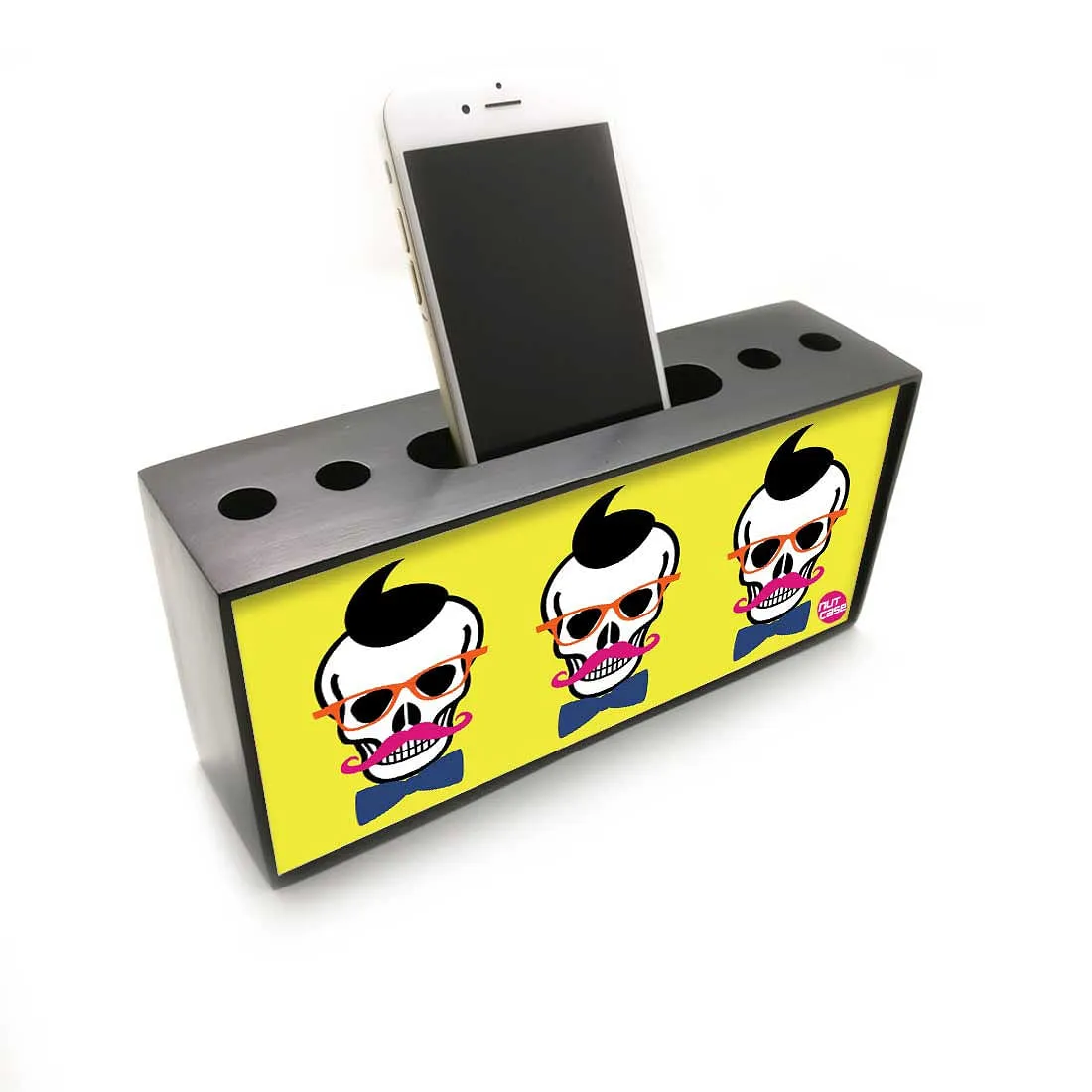 Pen Mobile Stand Holder Desk Organizer - Skull