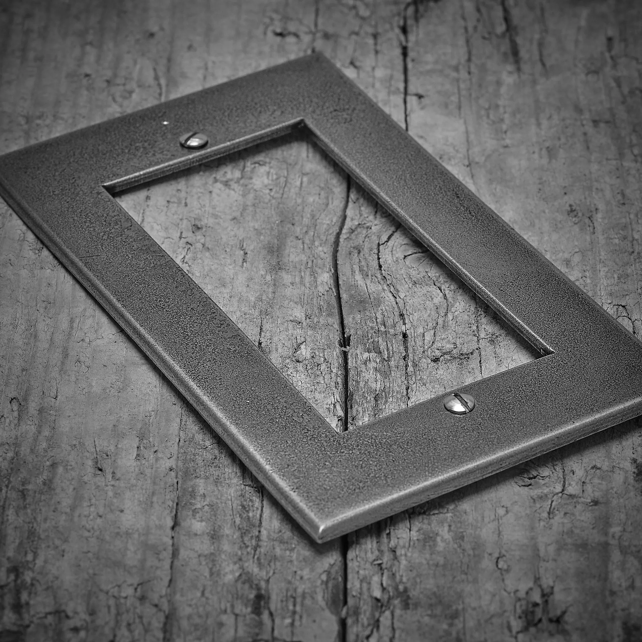 Pewter Communication 2 Gang 4 Module Plate