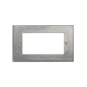 Pewter Communication 2 Gang 4 Module Plate