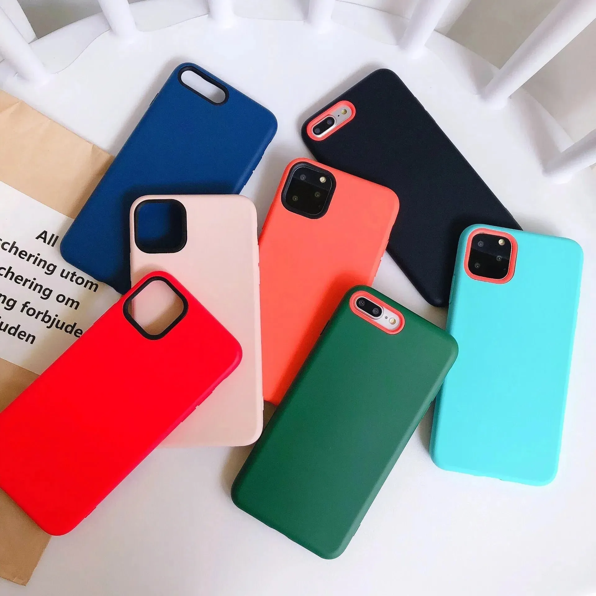 Plain Soft Silicone Mobile iphone phone case Unisex