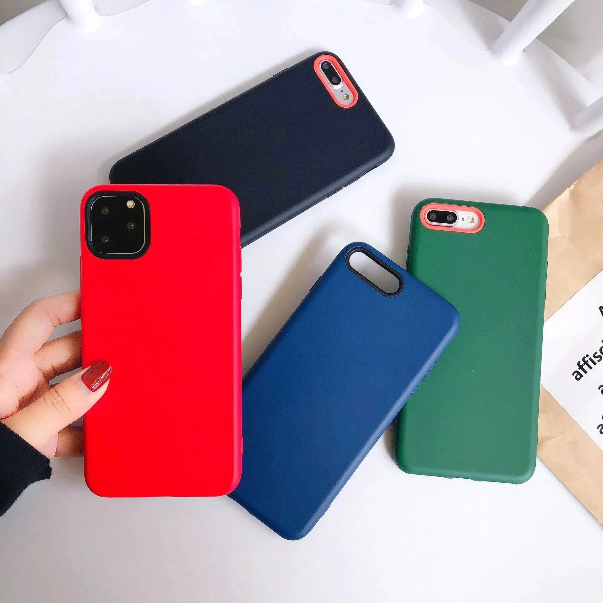 Plain Soft Silicone Mobile iphone phone case Unisex