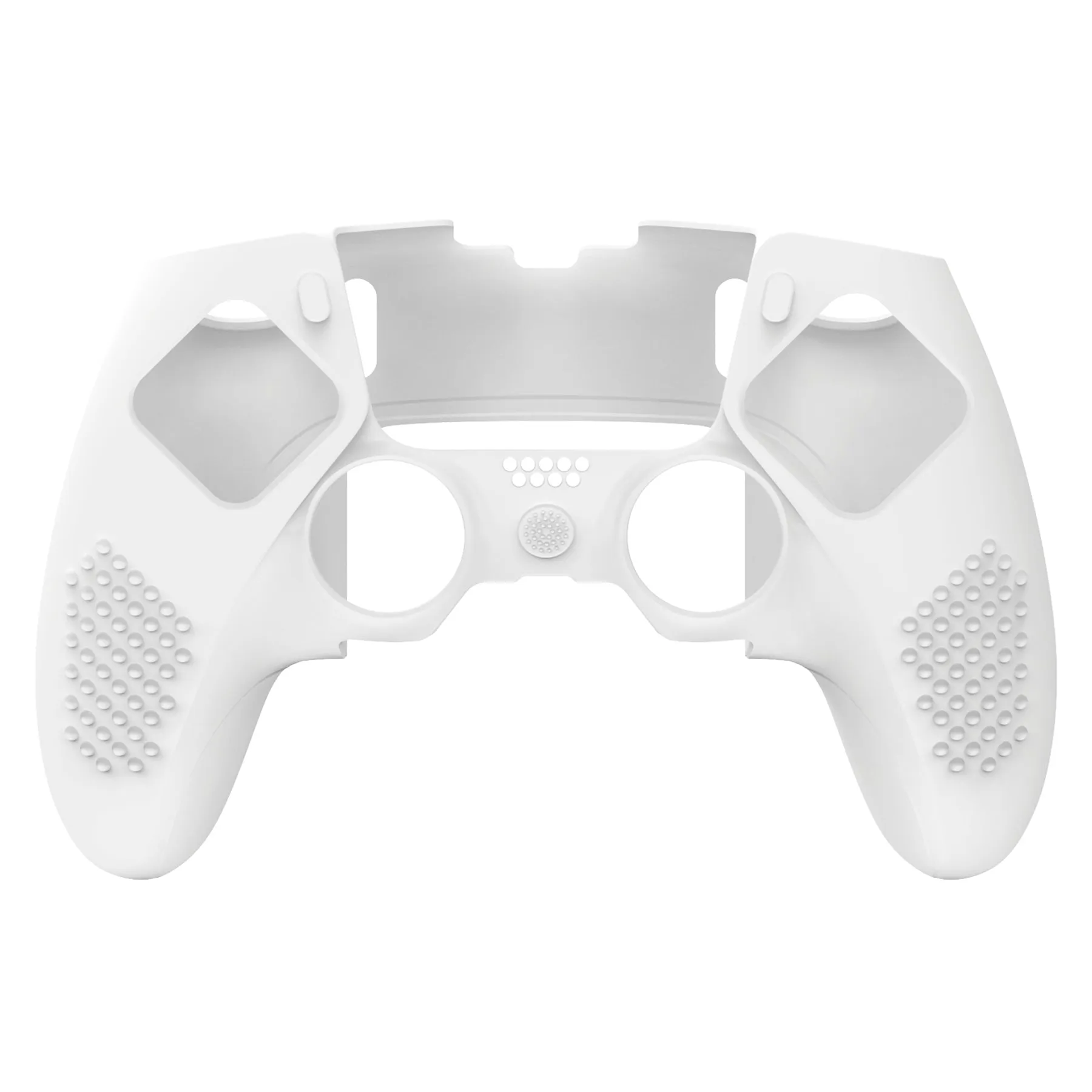 PlayVital 3D Studded Edition Anti-Slip Silicone Cover Case for ps5 Edge Controller, Soft Rubber Protector Skin for ps5 Edge Wireless Controller with 6 Thumb Grip Caps - White - ETPFP002