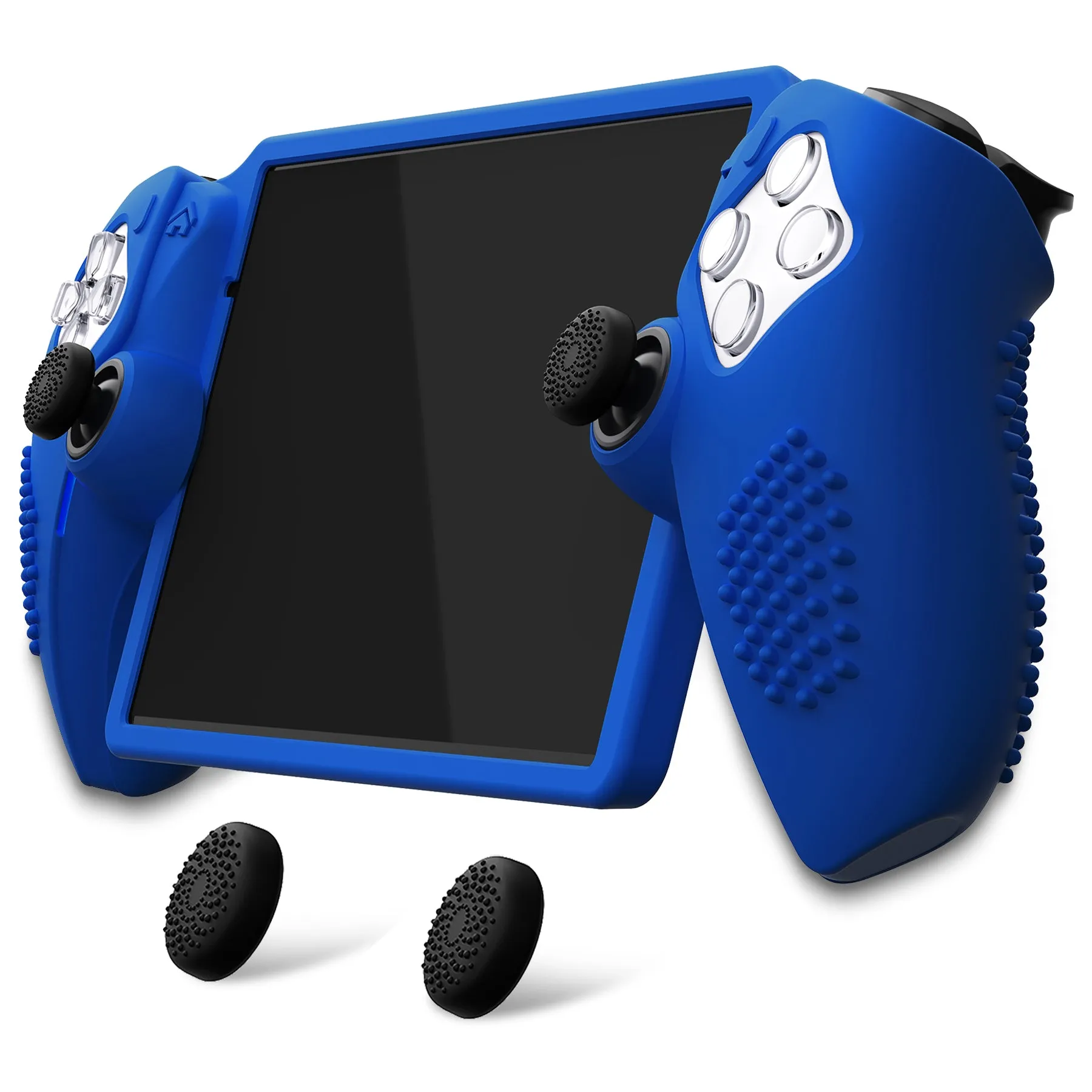 PlayVital 3D Studded Edition Anti-Slip Silicone Protective Case with Thumb Grips for PS Portal Remote Player - Blue - CYRPFP005