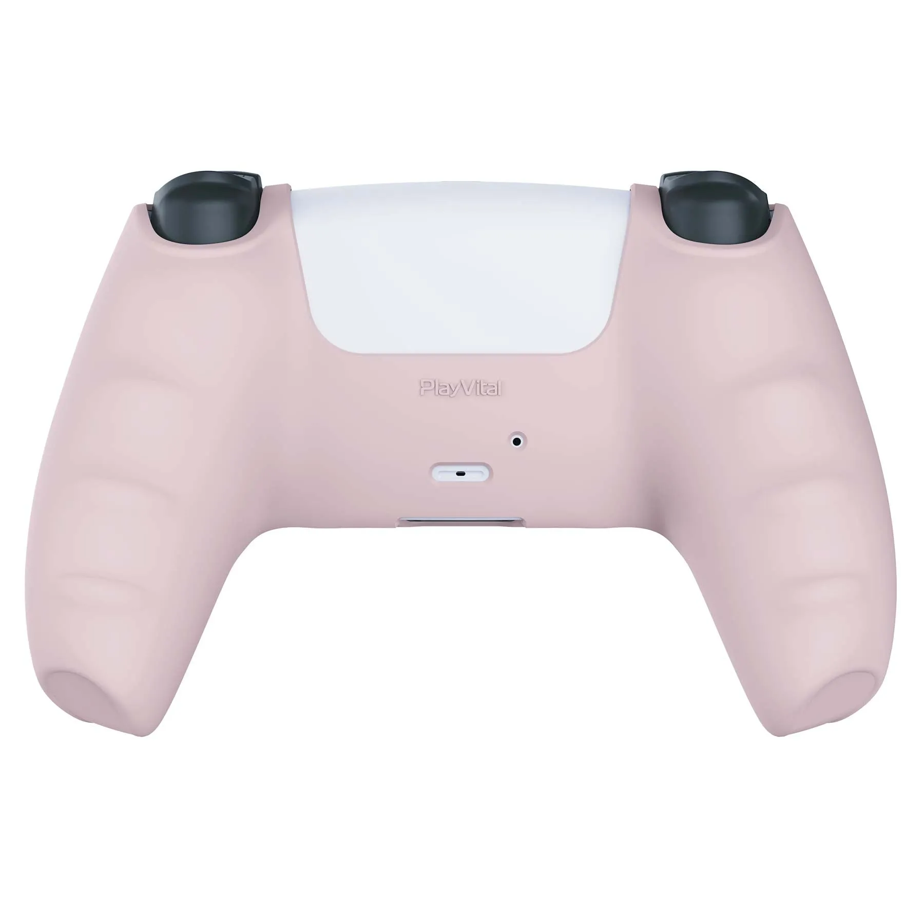 PlayVital Cherry Blossoms Pink Pure Series Anti-Slip Silicone Cover Skin for PS 5 Controller, Soft Rubber Case for PS5 Controller with White Thumb Grip Caps - KOPF019