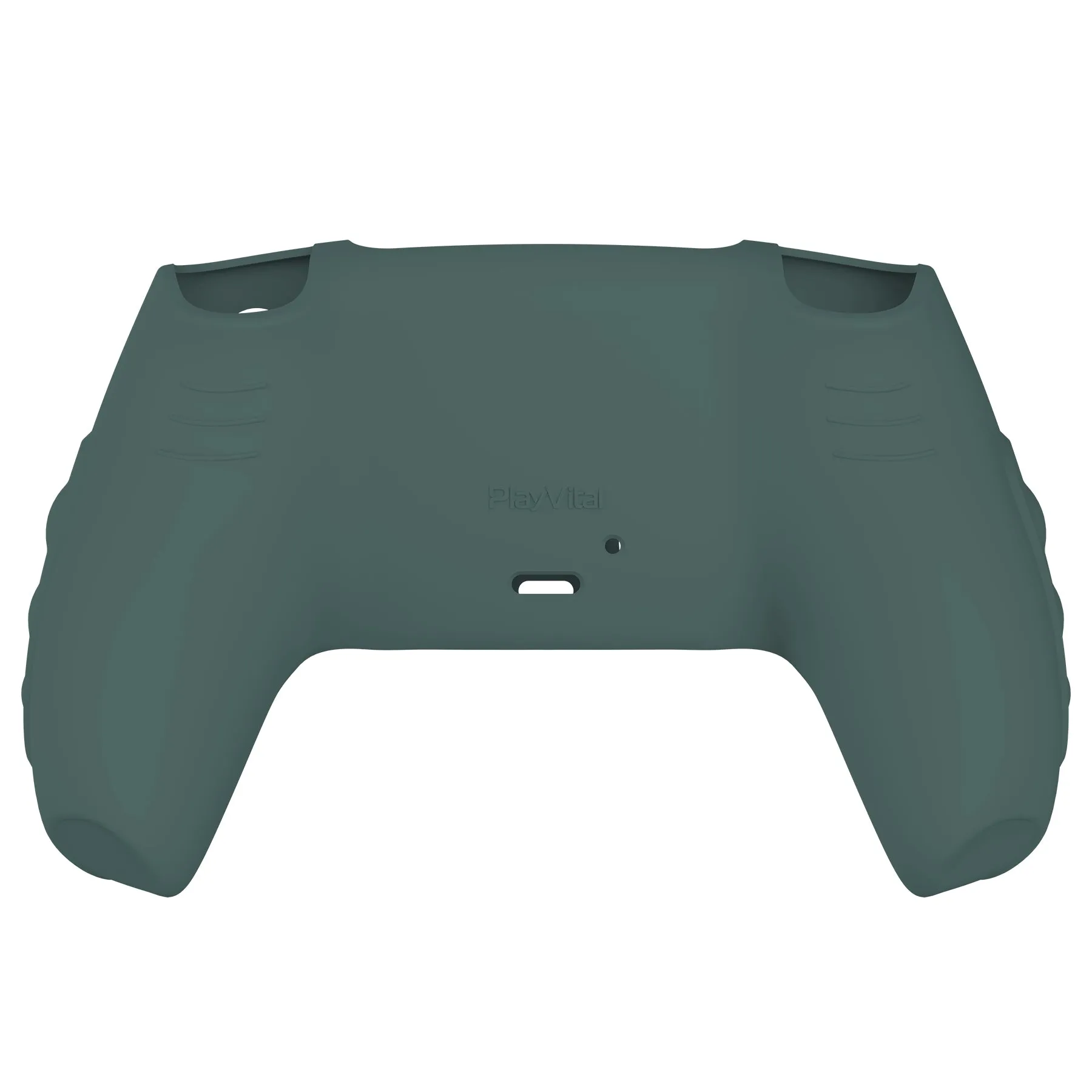 PlayVital Knight Edition Templeton Gray & Jade Grey Two Tone Anti-Slip Silicone Cover Skin for Playstation 5 Controller, Soft Rubber Case for PS5 Controller with Thumb Grip Caps - QSPF012