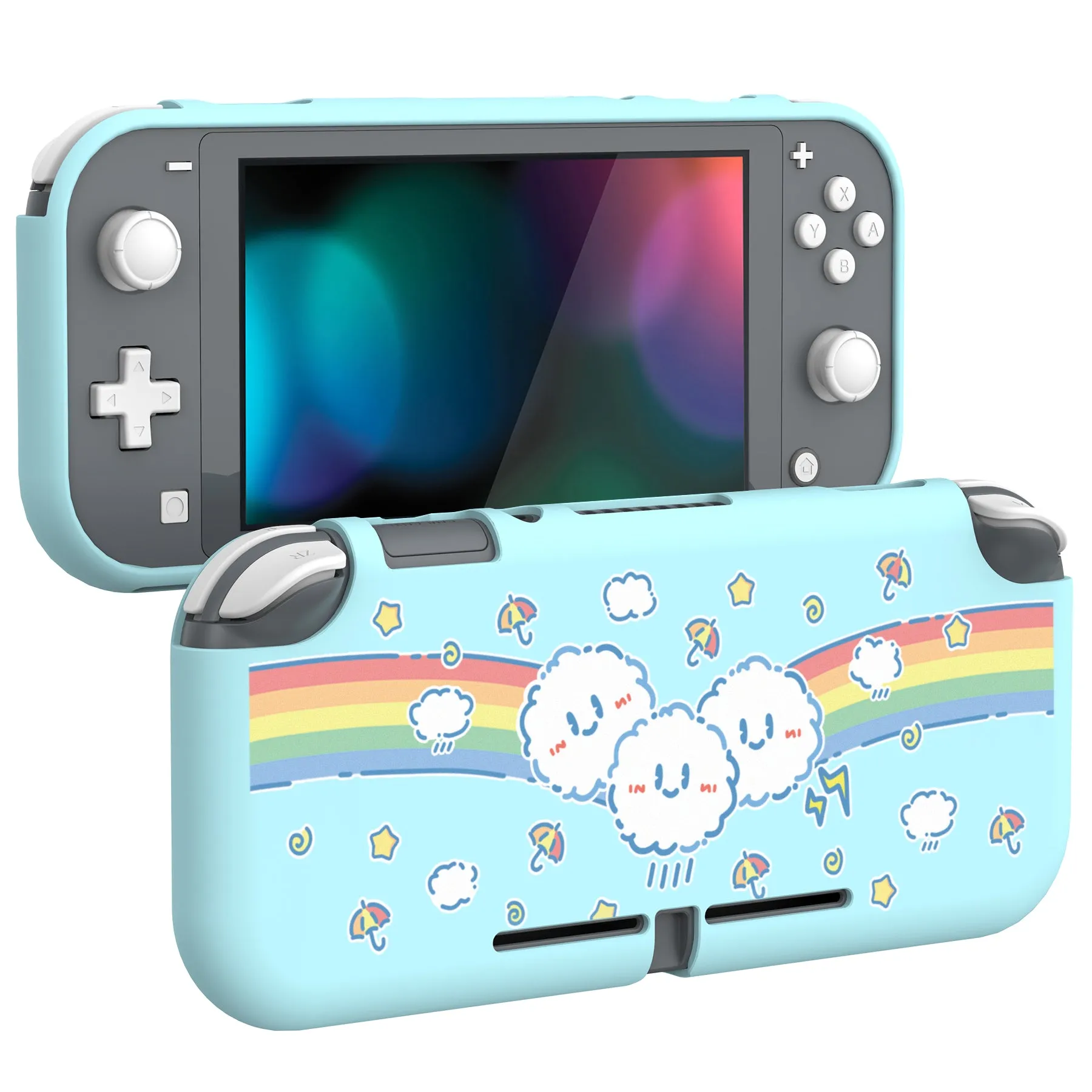 PlayVital Rainbow on Cloud Custom Protective Case for NS Switch Lite, Soft TPU Slim Case Cover for NS Switch Lite - LTU6008