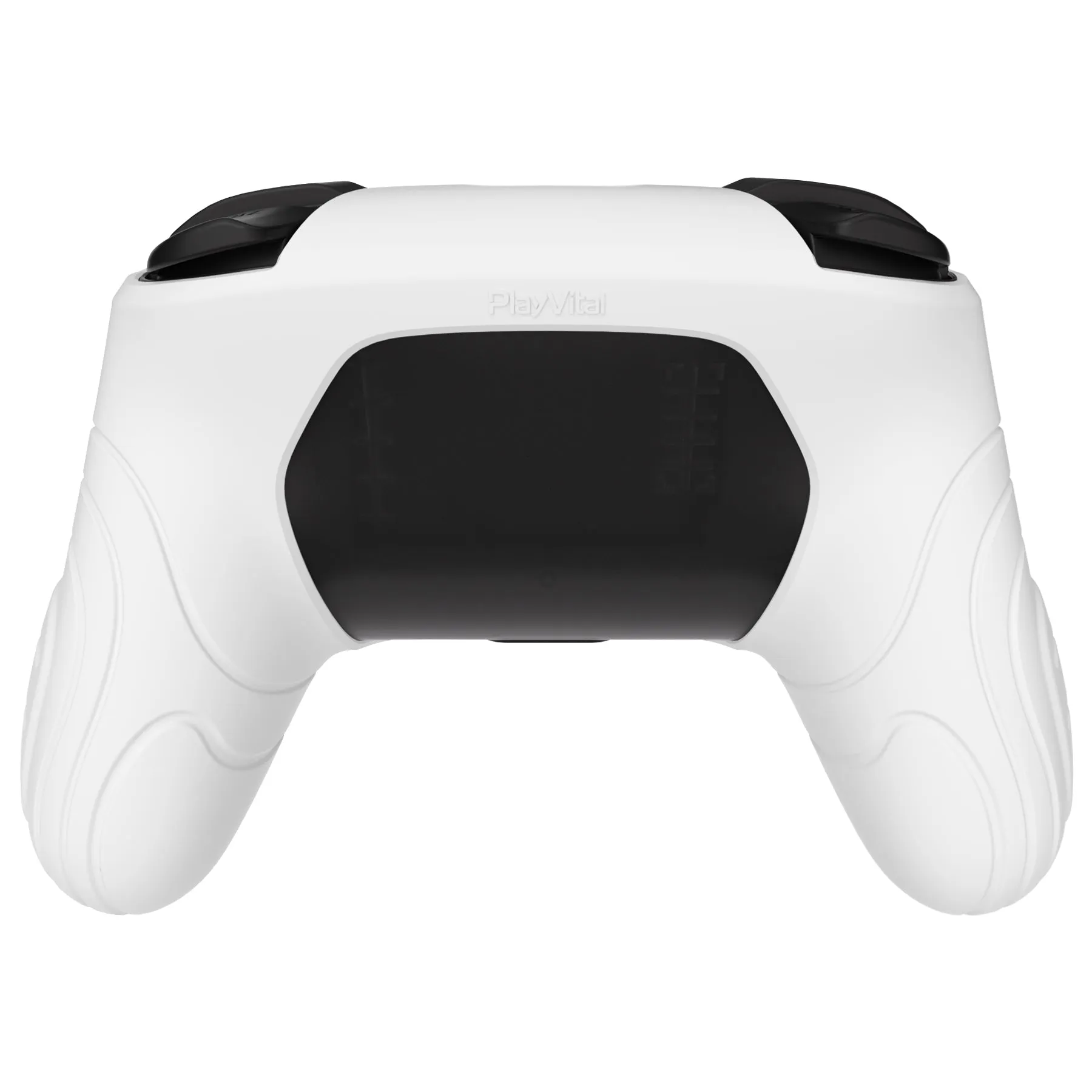 PlayVital Samurai Edition Ergonomic Silicone Skin Protective Case for Nintendo Switch Pro Controller, Soft Anti-slip Controller Grip Protector for Nintendo Switch Pro with Thumb Grip Caps - White - EBNPP001