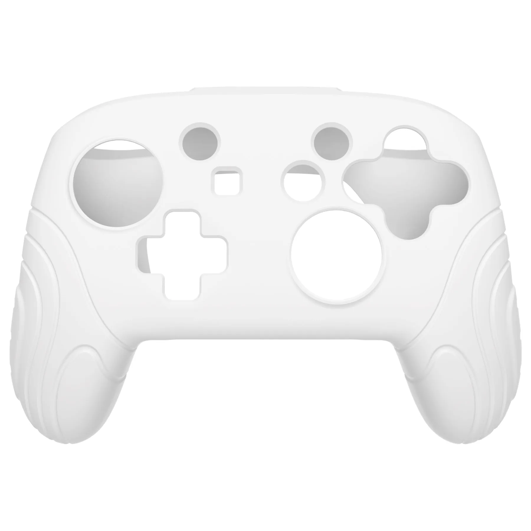 PlayVital Samurai Edition Ergonomic Silicone Skin Protective Case for Nintendo Switch Pro Controller, Soft Anti-slip Controller Grip Protector for Nintendo Switch Pro with Thumb Grip Caps - White - EBNPP001