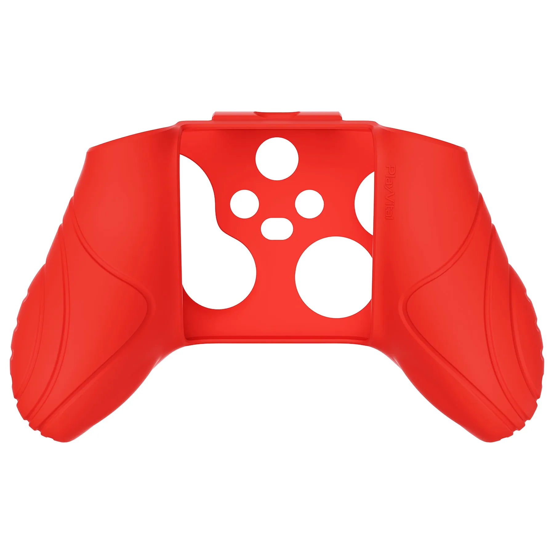 PlayVital Samurai Edition Passion Red Anti-slip Controller Grip Silicone Skin, Ergonomic Soft Rubber Protective Case Cover for Xbox Series S/X Controller with Black Thumb Stick Caps - WAX3014