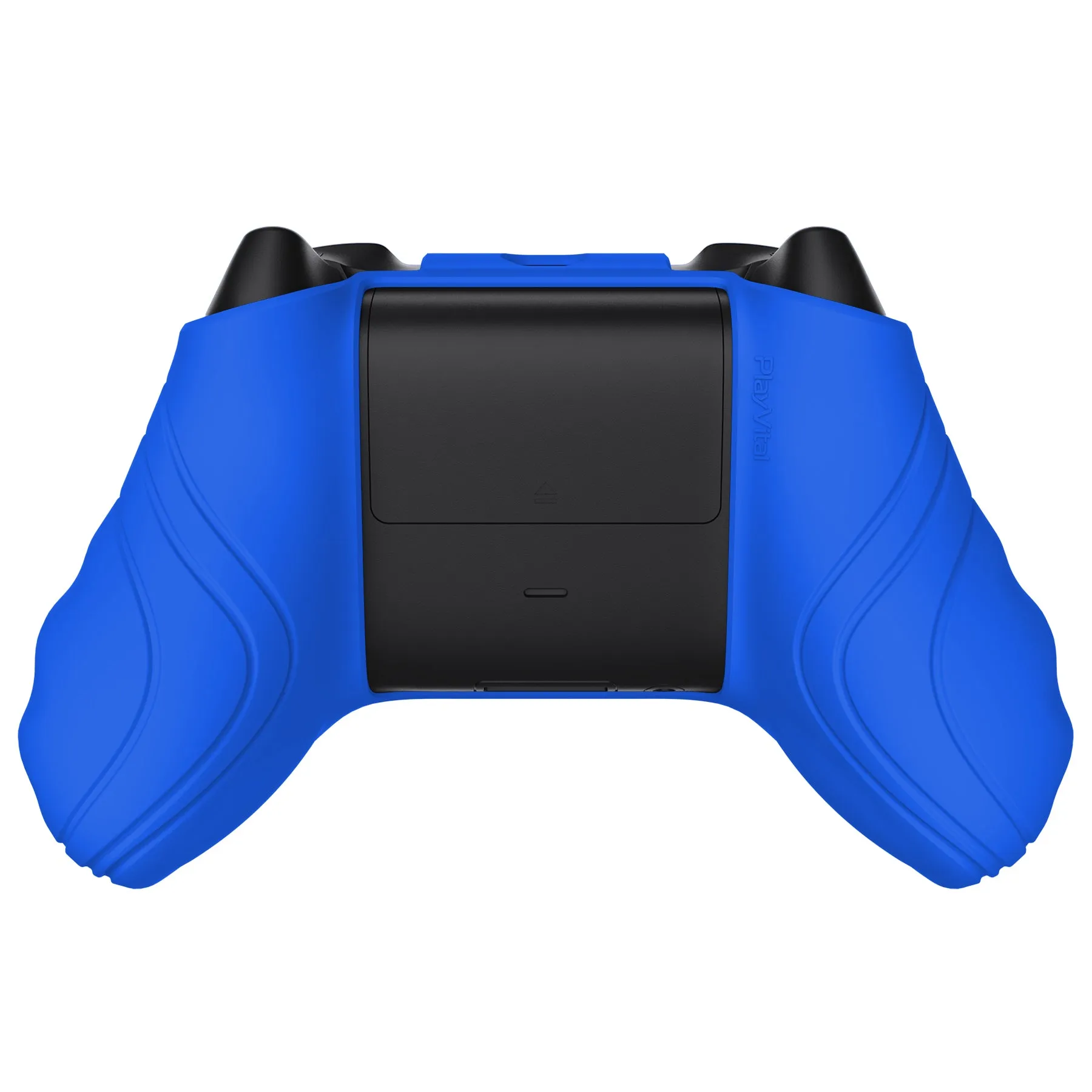 PlayVital Scorpion Edition Two-Tone Anti-Slip Silicone Case Cover for Xbox Series X/S Controller, Soft Rubber Case for Xbox Core Controller with Thumb Grip Caps - Primary Blue & Bright Pink - SPX3010