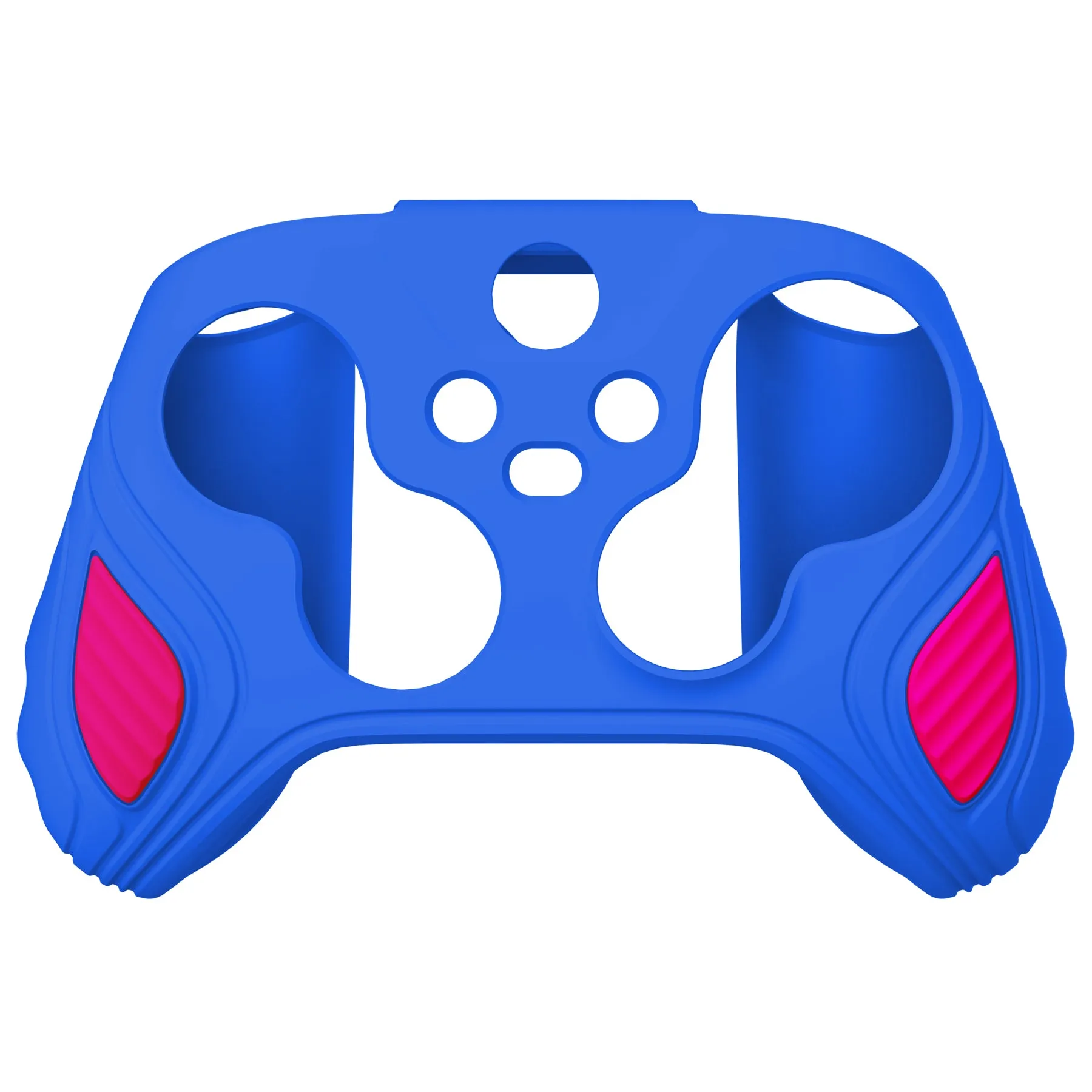 PlayVital Scorpion Edition Two-Tone Anti-Slip Silicone Case Cover for Xbox Series X/S Controller, Soft Rubber Case for Xbox Core Controller with Thumb Grip Caps - Primary Blue & Bright Pink - SPX3010