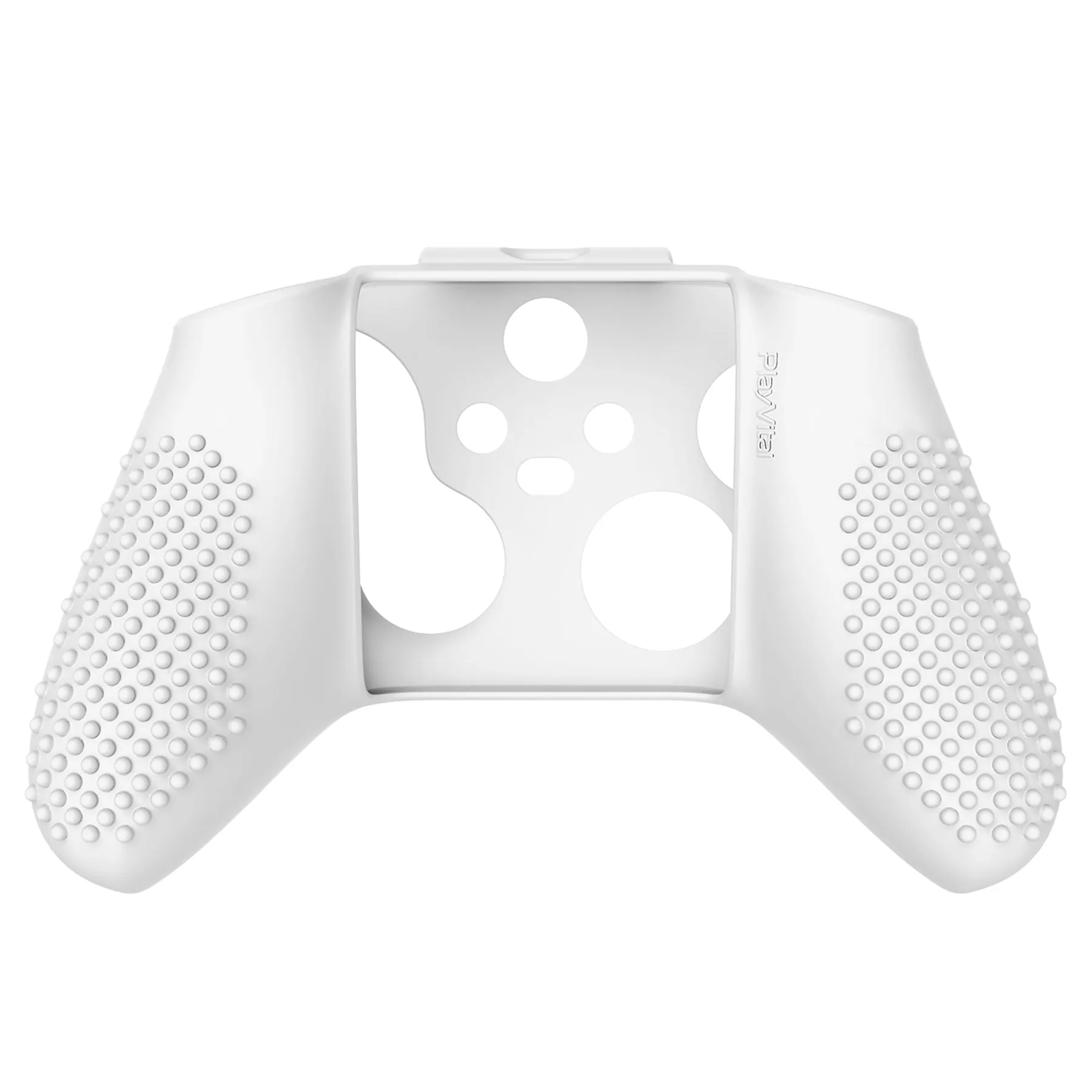 PlayVital White 3D Studded Edition Anti-slip Silicone Cover Skin for Xbox Series X Controller, Soft Rubber Case Protector for Xbox Series S Controller with 6 White Thumb Grip Caps - SDX3002