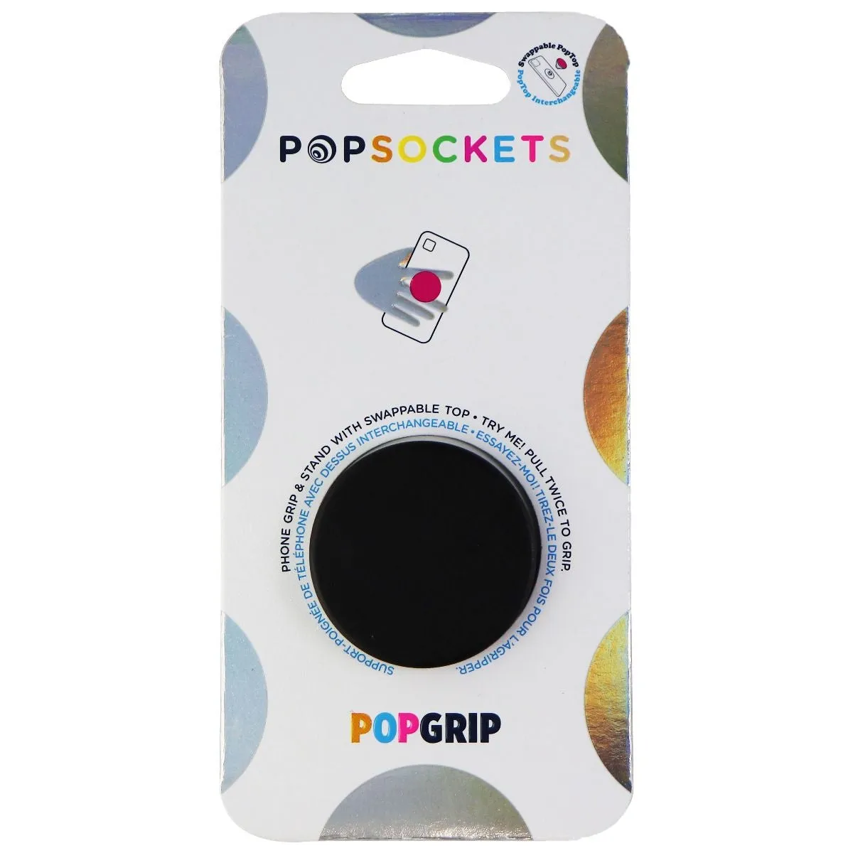 PopSockets PopGrip Expanding Stand and Grip with Swappable Top - Black