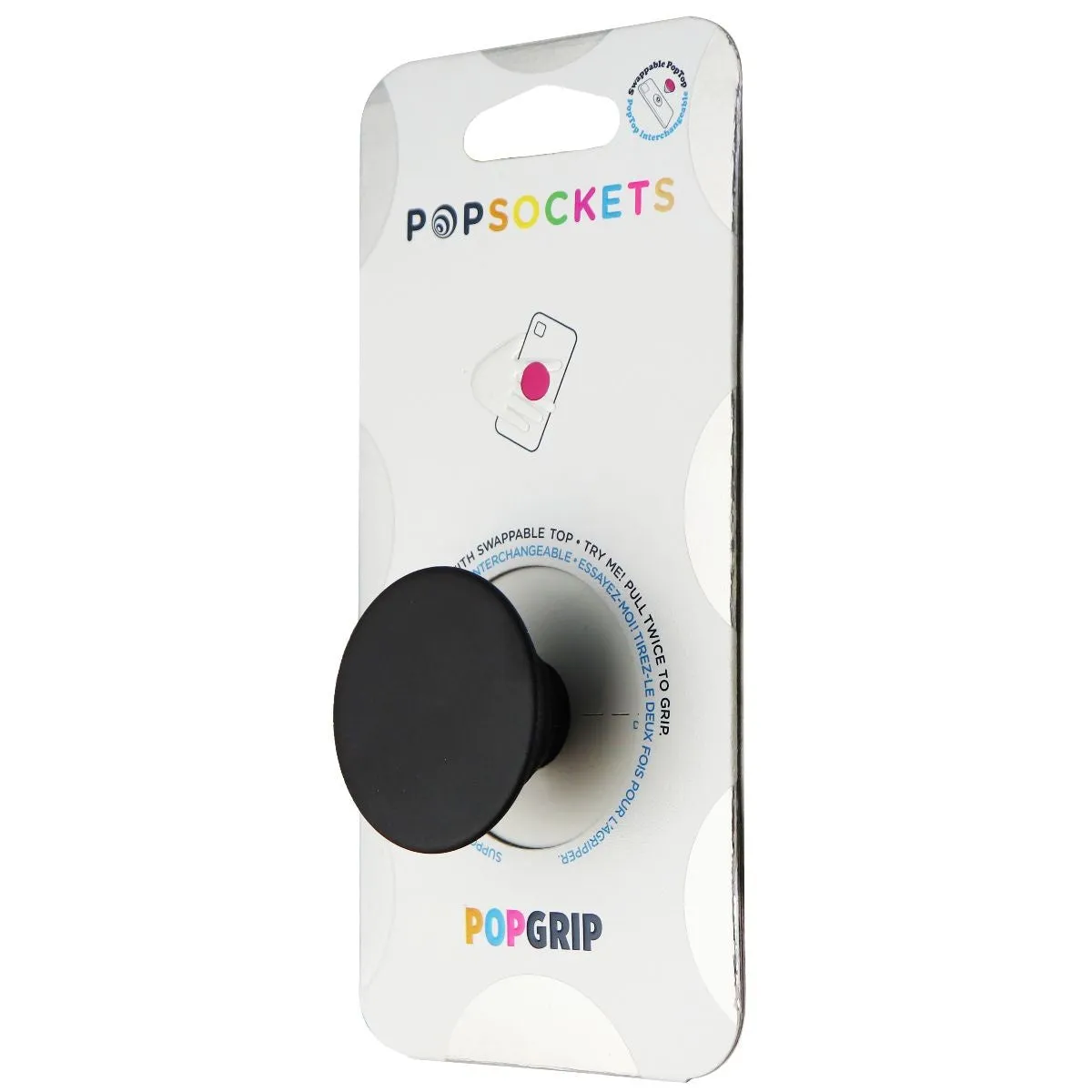 PopSockets PopGrip Expanding Stand and Grip with Swappable Top - Black