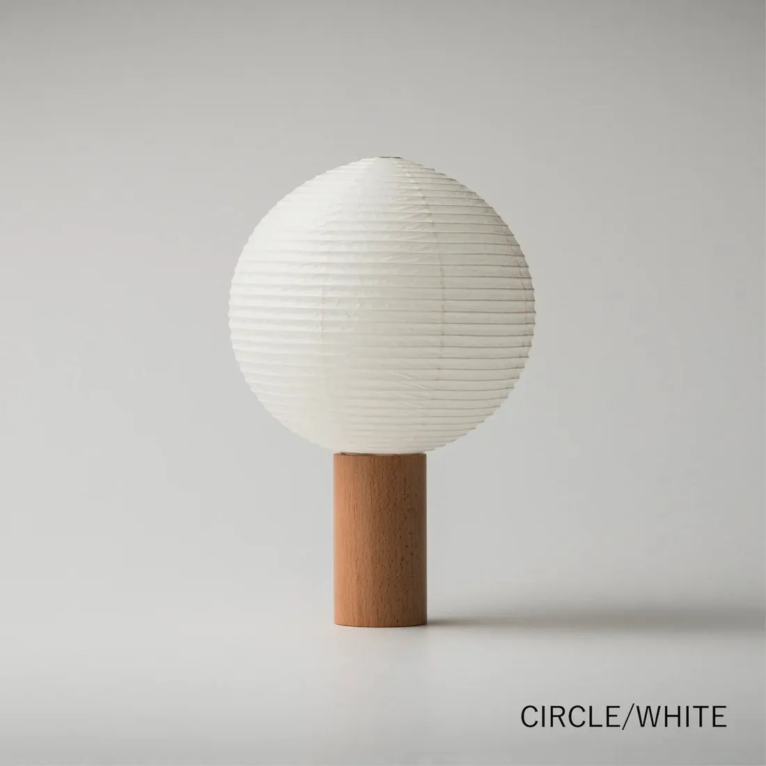 Pre-Order: Circle Washi-Paper Battery Torch Lamp with Ash Wood Base