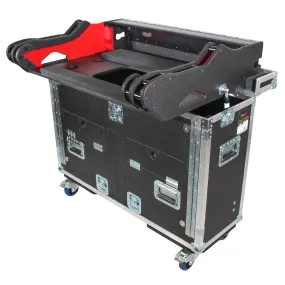 ProX XZF-BX32 2U For Behringer X32 Flip-Ready Hydraulic Console Easy Retracting Lifting Flight Case with 2U Rack Space and wheels (Custom Order)