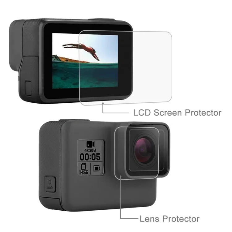 PULUZ  Lens HD Screen Protector   LCD Display Tempered Glass Film for GoPro HERO7 Black /HERO7 Silver / HERO7 White /6 /5