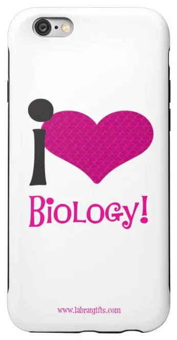 "I ♥ Biology" (pink) - Protective iPhone 6/6s Case