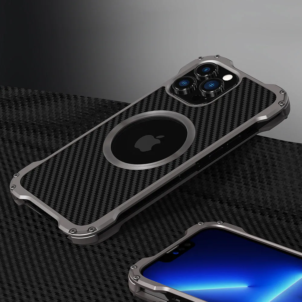 R-Just Black Hole Shockproof Aluminum Shell Metal Case with Lens Protector