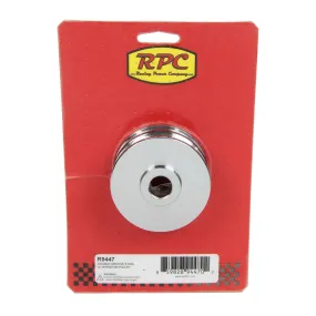 Racing Power V-Belt Alternator Pulley - 2 Groove - 2.813" Diameter - Steel - Chrome - GM V8