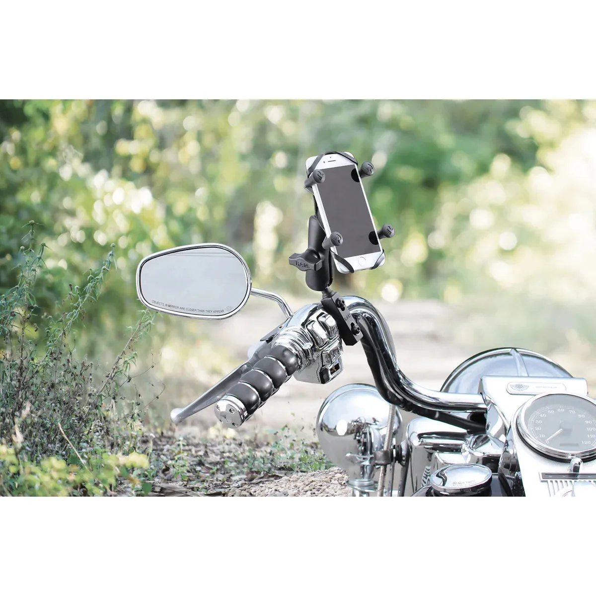 RAM® X-Grip® Phone Mount with Motorcycle Brake/Clutch Reservoir Base (RAM-B-174-UN7U)