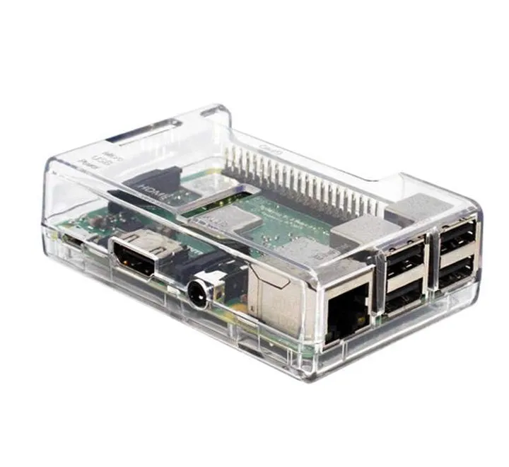 Raspberry Pi 2, 3, 3B  Open Case, Clear