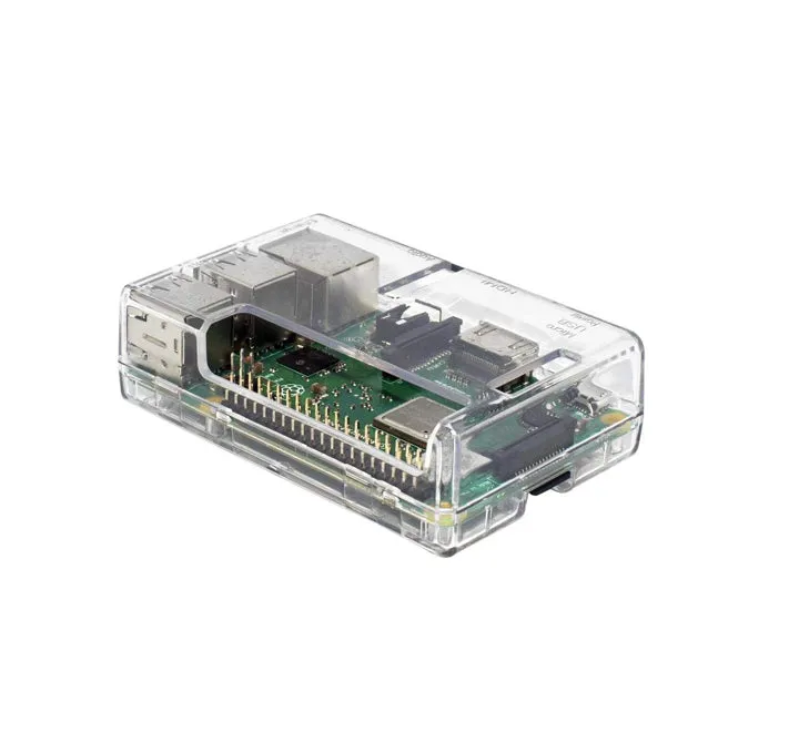 Raspberry Pi 2, 3, 3B  Open Case, Clear