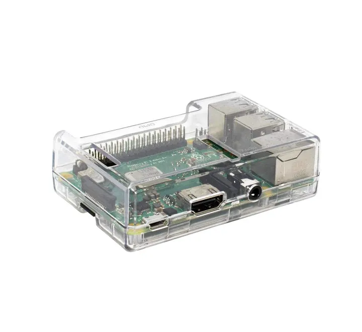 Raspberry Pi 2, 3, 3B  Open Case, Clear