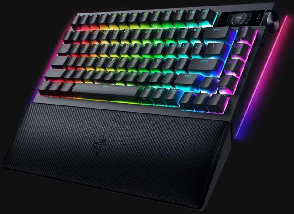 Razer BlackWidow V4 Pro 75% 熱插拔無線遊戲鍵盤 (第3代 Razer 觸感橘軸) RZ03-05130100-R3M1