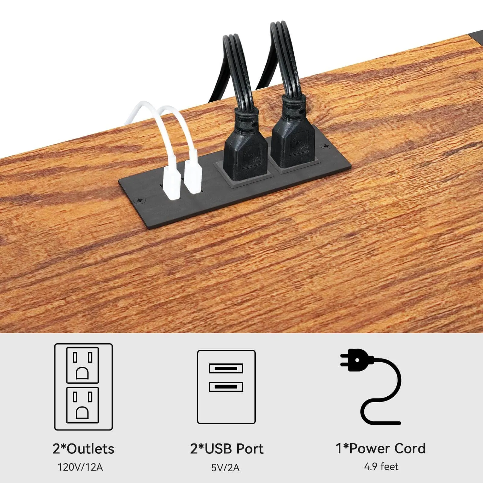 Record Player Stand with Adjustable LED Light and Charging Station IF136