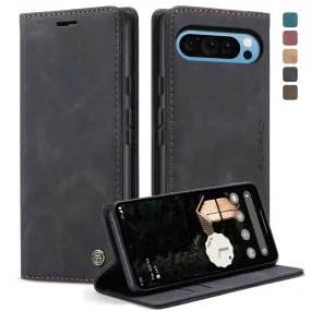 Retro Business PU Leather Wallet Flip Phone Case For Google Pixel 9