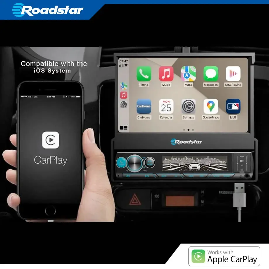 Roadstar 7 Inch Multimedia Automatic In-Dash System With Apple Carplay & Android Auto