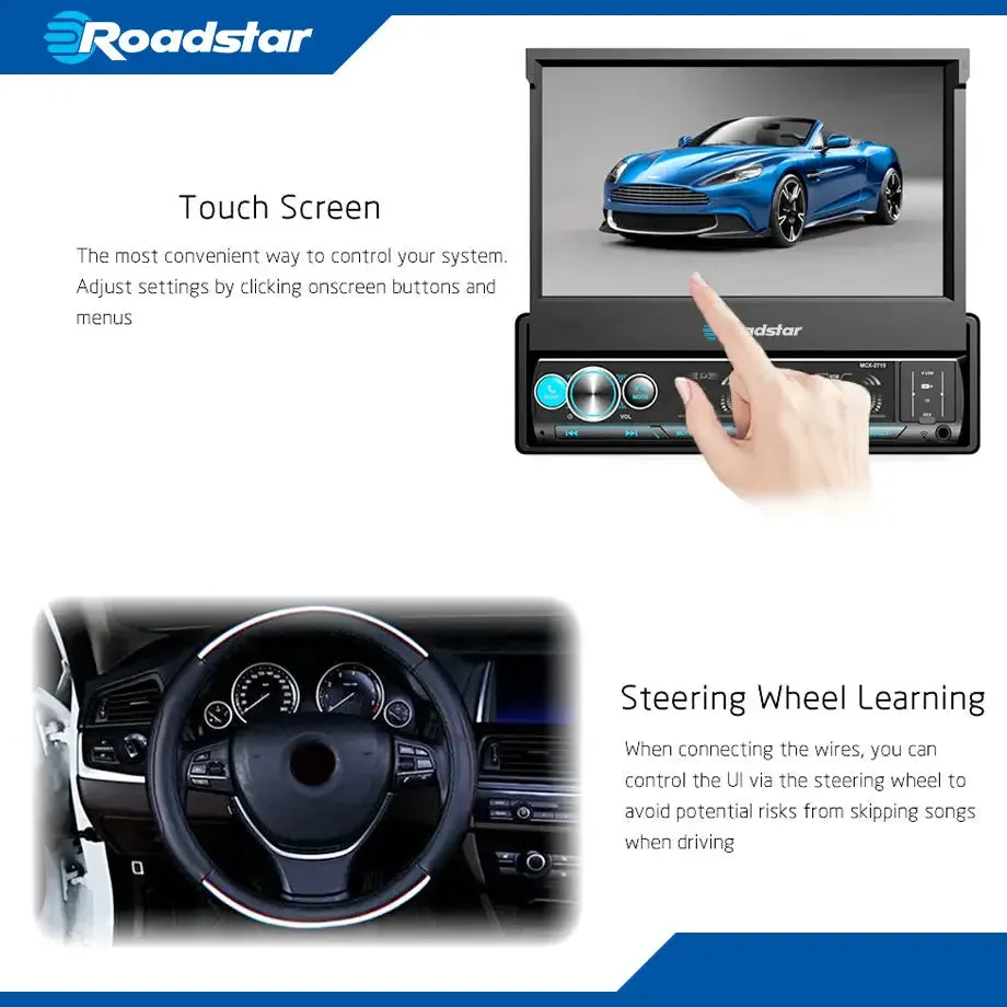 Roadstar 7 Inch Multimedia Automatic In-Dash System With Apple Carplay & Android Auto