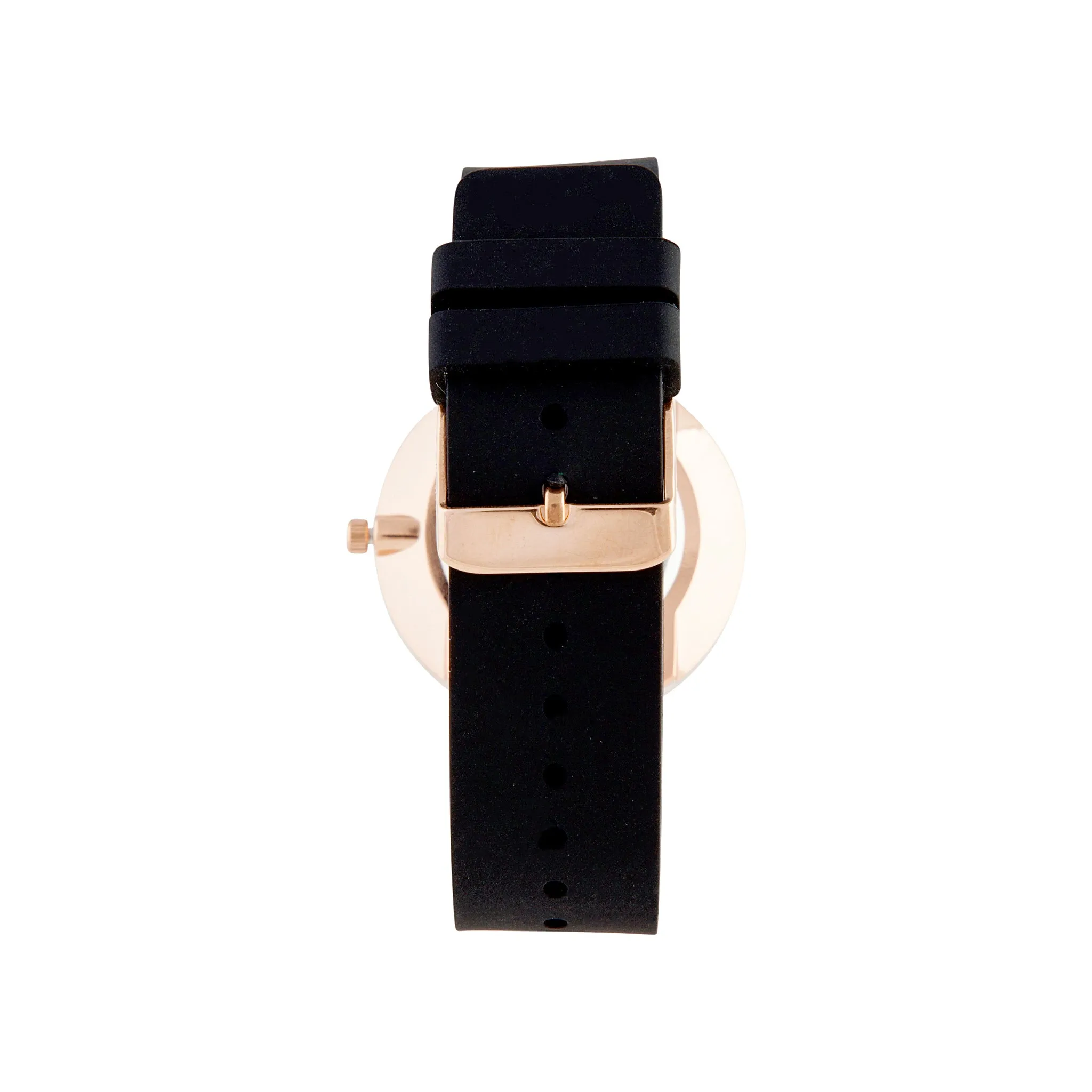 Rose Gold Silicone Strap Blank Face Watch