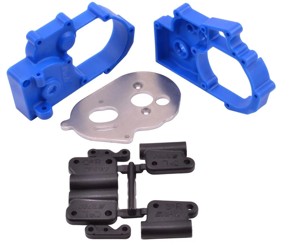 RPM Hybrid Gearbox Housing/Rear Mounts Blue, 73615