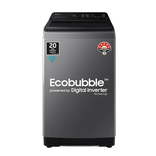 Samsung 8 Kg '5 star Ecobubble™ Wi-Fi Inverter Fully Automatic Top Load Washing Machine (WA80BG4542BDTL,Versailles Gray), Bubble Storm Technology