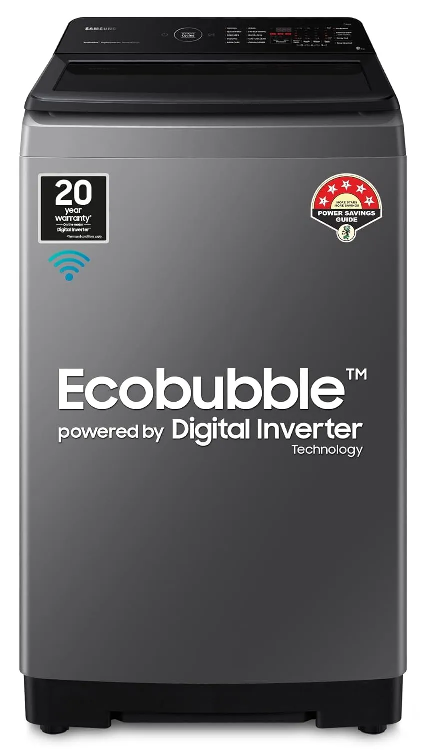 Samsung 8 Kg '5 star Ecobubble™ Wi-Fi Inverter Fully Automatic Top Load Washing Machine (WA80BG4542BDTL,Versailles Gray), Bubble Storm Technology