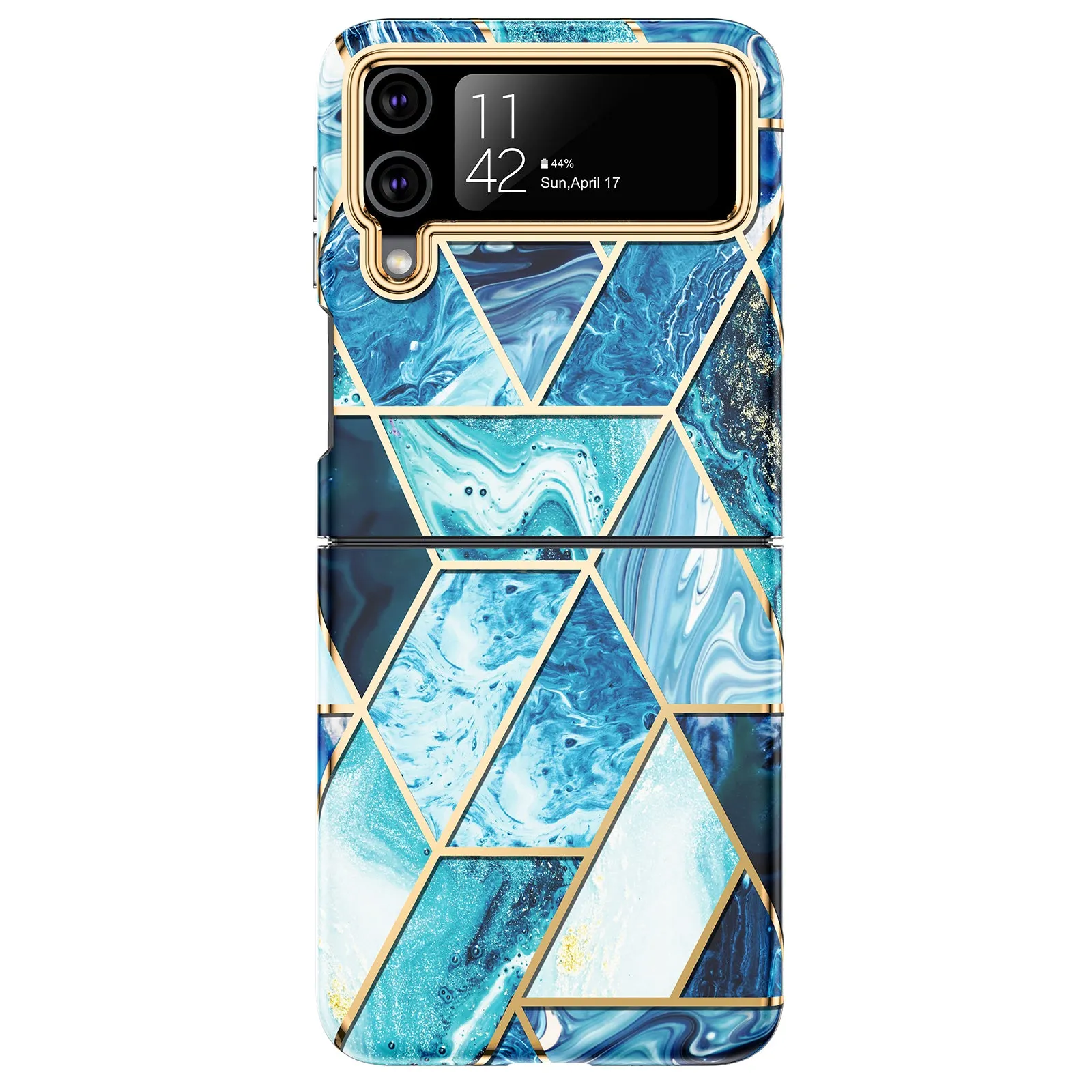 Samsung Galaxy Z Flip 3 Case | Slim Marble Shockproof Bumper Stylish Phone Cover |  Blue